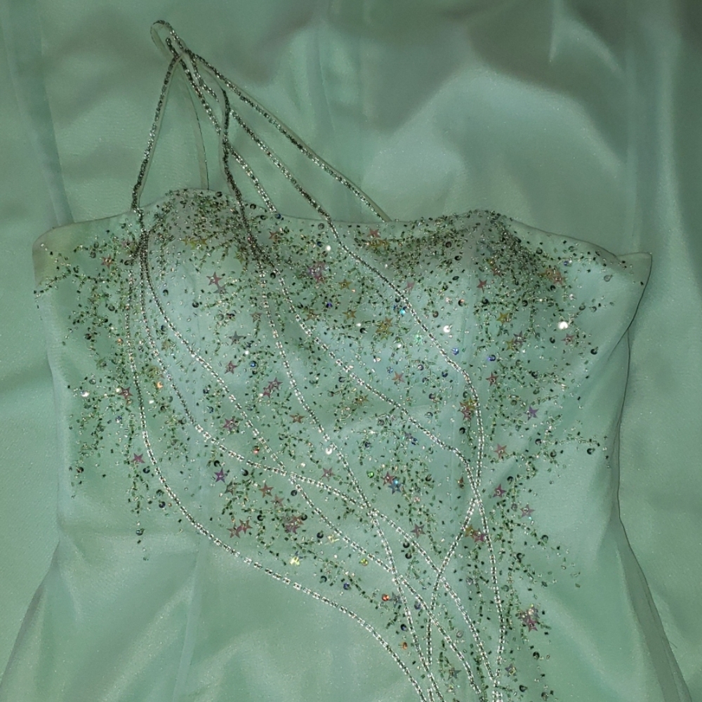 Mint green alfred angelo gown